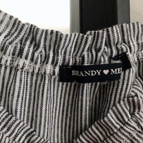 Brandy Melville Gray stripe off-the-shoulder top - Picture 4 of 4